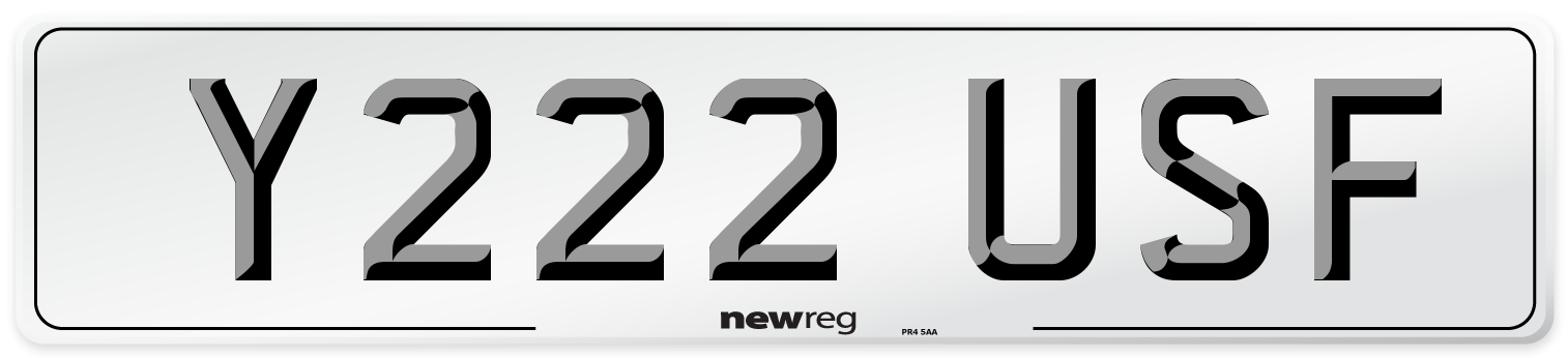 Y222 USF Number Plate from New Reg